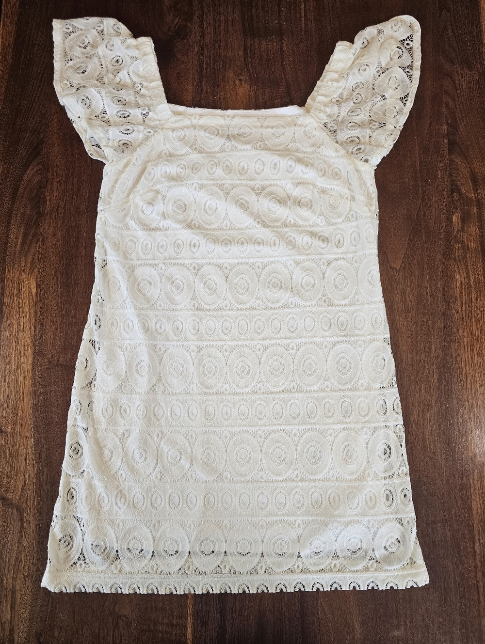 Roz & Ali White Lace Mini Dress Fully Lined Size XL